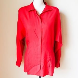 Vintage Ann Taylor 100% Silk Stafano Studio Shirt